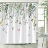 Butterfly Floral Shower Curtains Dandelion Watercolour Plant Flower Bird Rustic Spring Scenery Cloth Bath Curtain Bathroom Dec