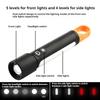 LED White Spotlight Flashlight Type-C Rechargeable Aluminium Plastic Telescopic Zoom Long Range Flashlight