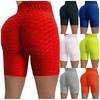 Women Wrinkled High Waist Hip Stretch Running Fitness Yoga Pants Biker Shorts