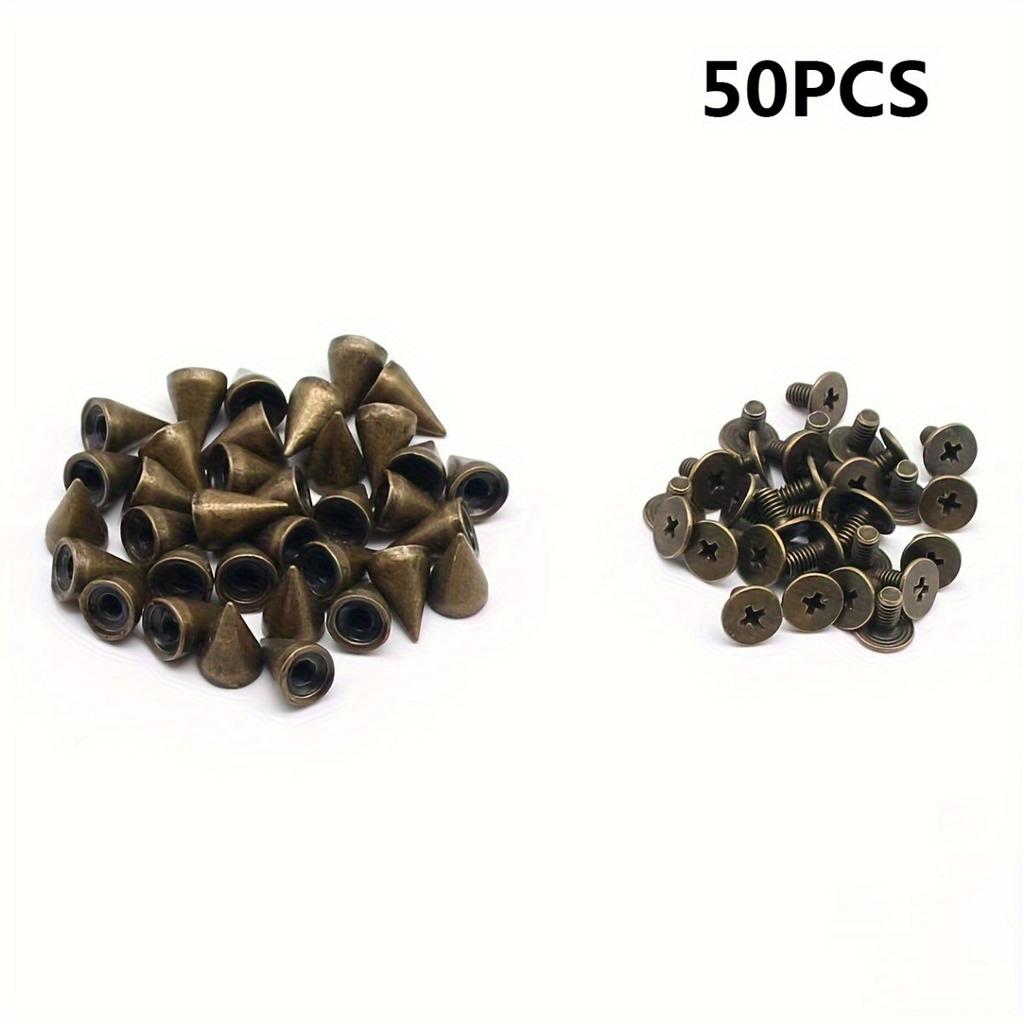 50pcs Bullet Tapered Nails And Studs DIY Leather Craft Cool Rivets Punk Rivets Coat Studs