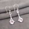 Morganite Gemstone 925 Stamped Silver Jewelry Drop/Dangle Earrings 1.84" For Her CZE-9-7