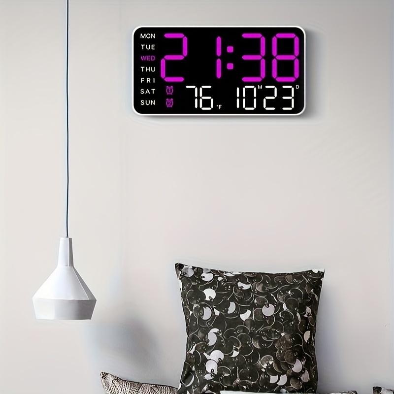 Модные цифровые настенные часы без рамки - многофункциональные, дисплей двойного назначения со значками температуры, влажности и погоды, питание от USB, современный черный цвет