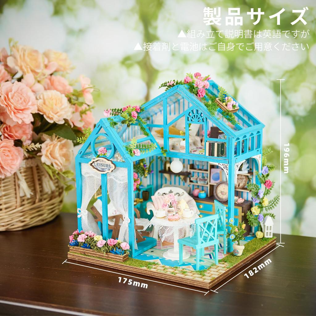 CRESYMME Dollhouse Miniature Kit Wooden 3D Puzzle DIY Handmade For Adults (Flower Dreamland)