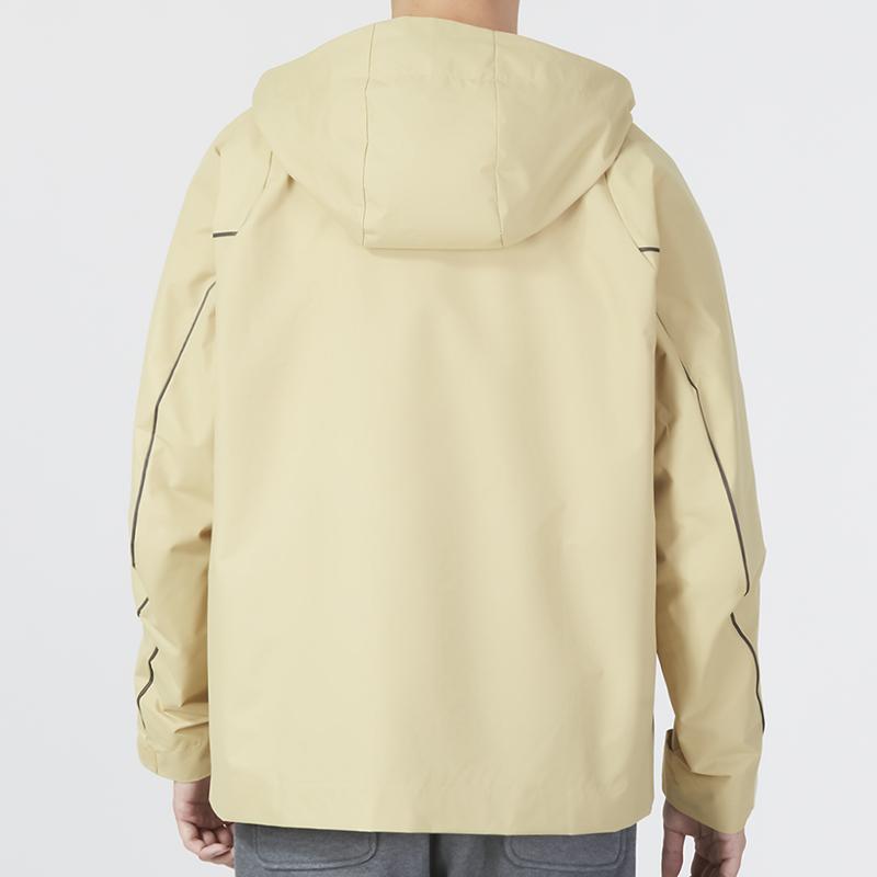 Adidas Solid Color Logo Hooded Jacket Men Outerwear Khaki HY5834