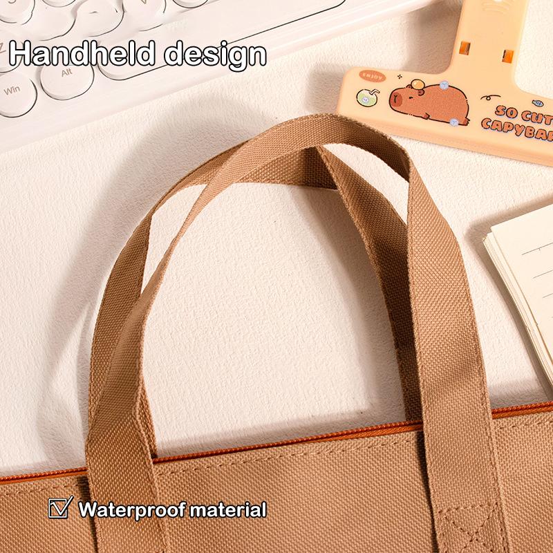 Модная симпатичная сумка для хранения, большая вместимость, детская сумка, водонепроницаемая, мультяшная, капибара, сумка на молнии, прочная сумка для документов
