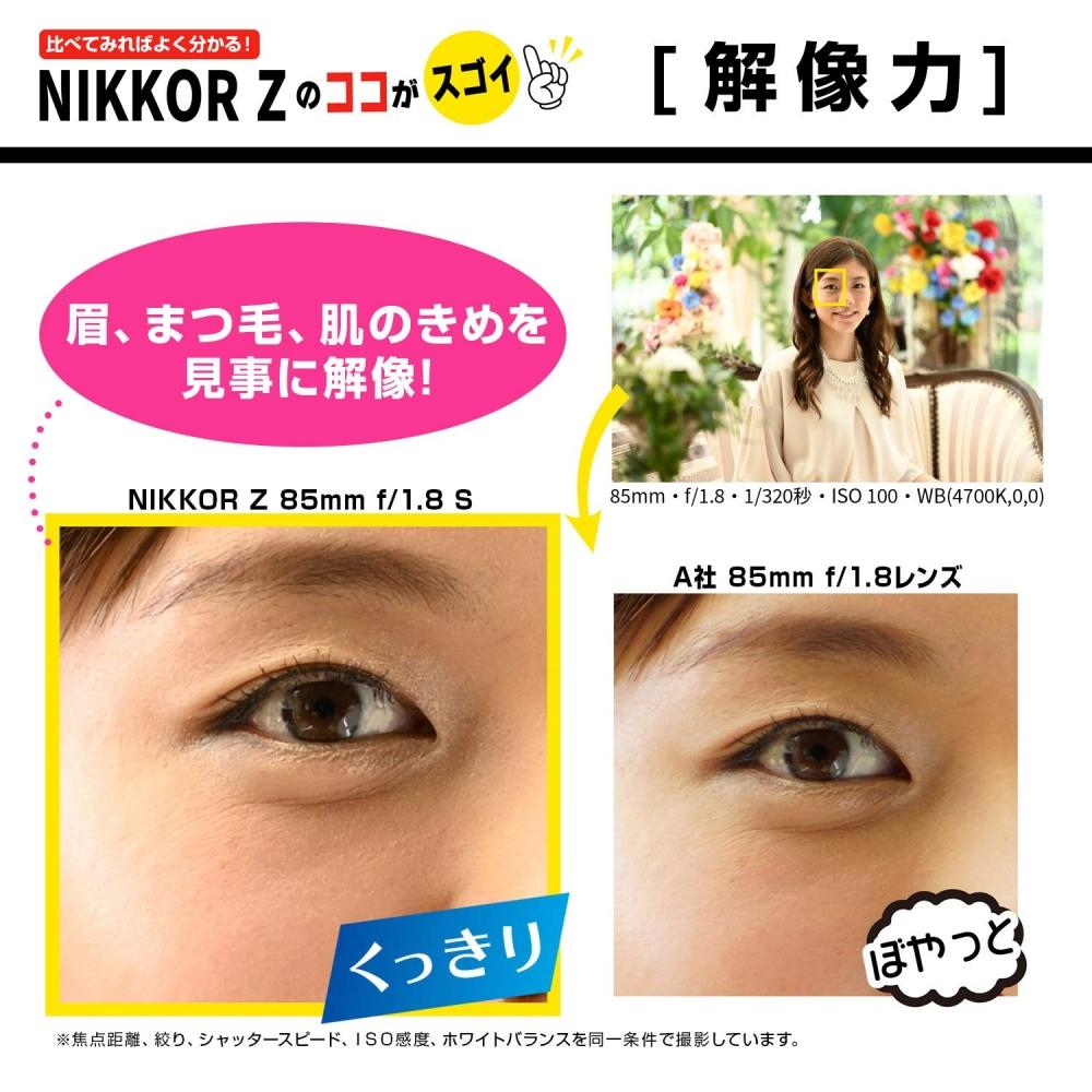 Nikon Однофокусный объектив NIKKOR Z 85 мм f1.8S Z байонет, совместимый с полноразмерной линейкой S