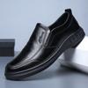 New Leather Shoes Men's Black Business Casual Shoes One-pedal Lazy Shoes Soft Sole Non-slip Dad Driving Shoes