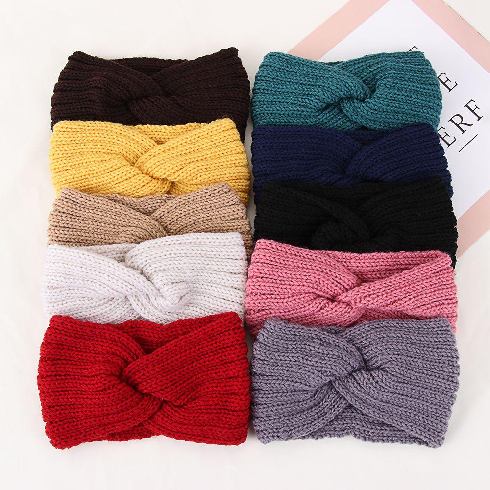Women Hairband Head Wrap Cross Knot Hairband Hair Accessories Knitted Headband Ear Warmer Headband