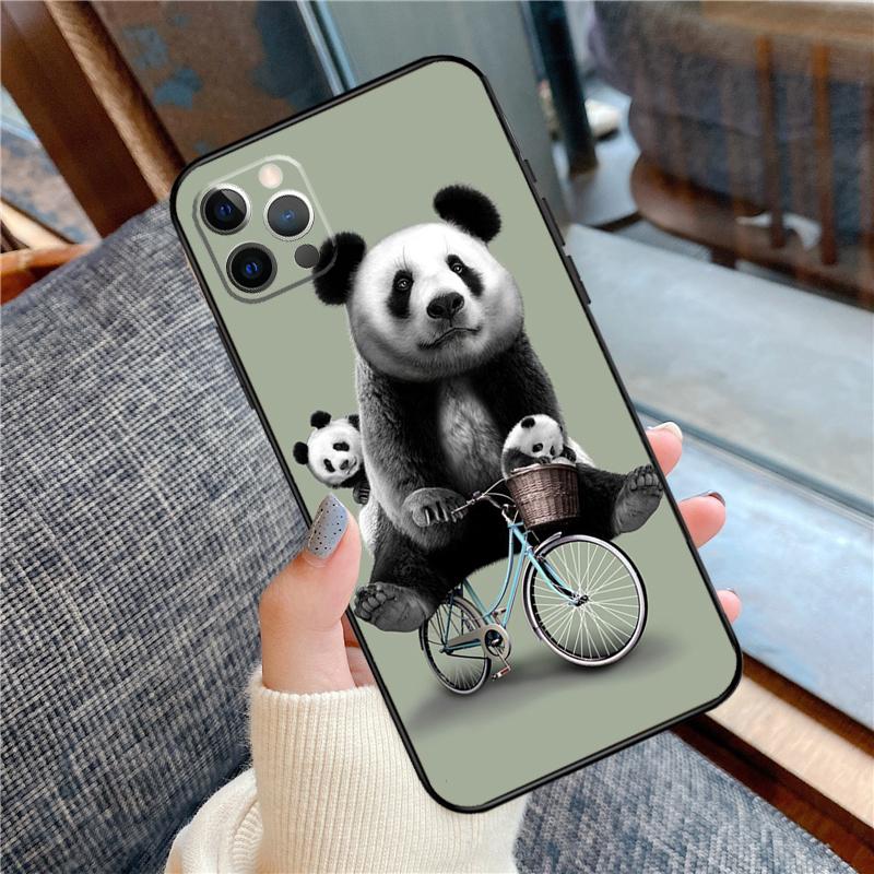 Мультяшный Милый Медведь Панда Чехол для Телефона Для iPhone 16 15 14 12 11 13 Pro Max 12 13 mini XR 15 16 Plus 16e Защитный Чехол