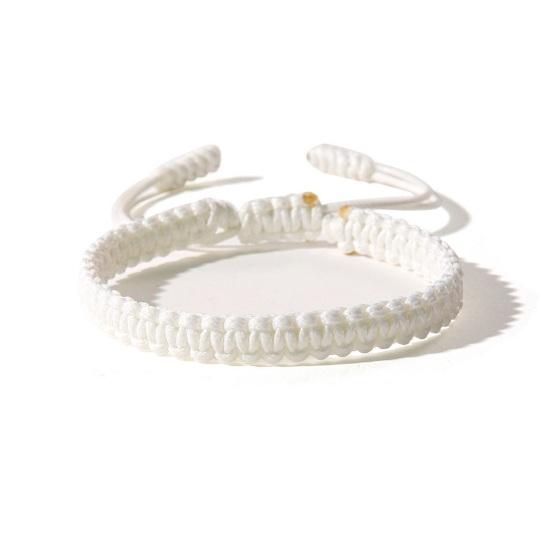 Unisex Hand Rope Adjustable Handmade Braided Solid Color Thick Anti-break Lightweight Stackable