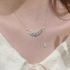 Elegant Pearl Pendant Necklace Women Minimalist Heart Charm Chain Titanium Steel With Gold Plating Lightweight