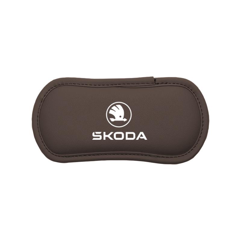 BTSN5 Car Interior Leg Knee Armrest Pad Leather Soft Cushion For Skoda Kylaq Elroq Kodiaq Octavia Enyaq Kamiq Scala Rapid Superb Karoq
