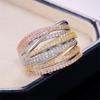 Кольца-бандажи CAOSHI с бриллиантами и кристаллами для женщин, перекрывающийся дизайн, полностью вымощенный кубическим цирконием, модные украшения для вечеринок, подарок на День святого Валентина