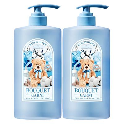 Шампунь с шелком и кератином, аромат детской присыпки, 1 л, 2 шт.