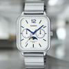 Casio Часы белые серебристые классические мужские - MTP-M305D-7AVDF циферблат, ремешок, серебристый,