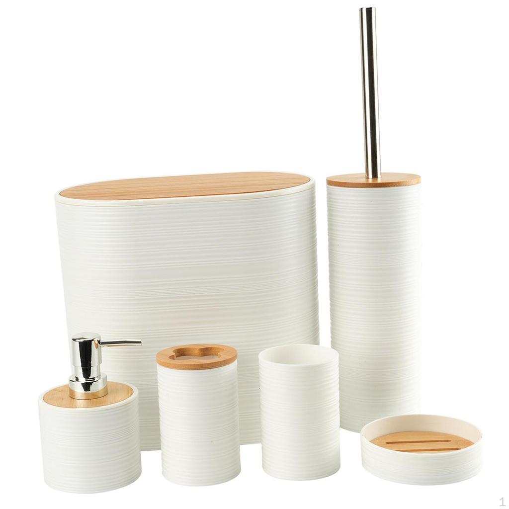 6 предметов набор аксессуаров для ванной комнаты мусорное ведро модный декор для ванной стаканчик для ополаскивателя для столешницы