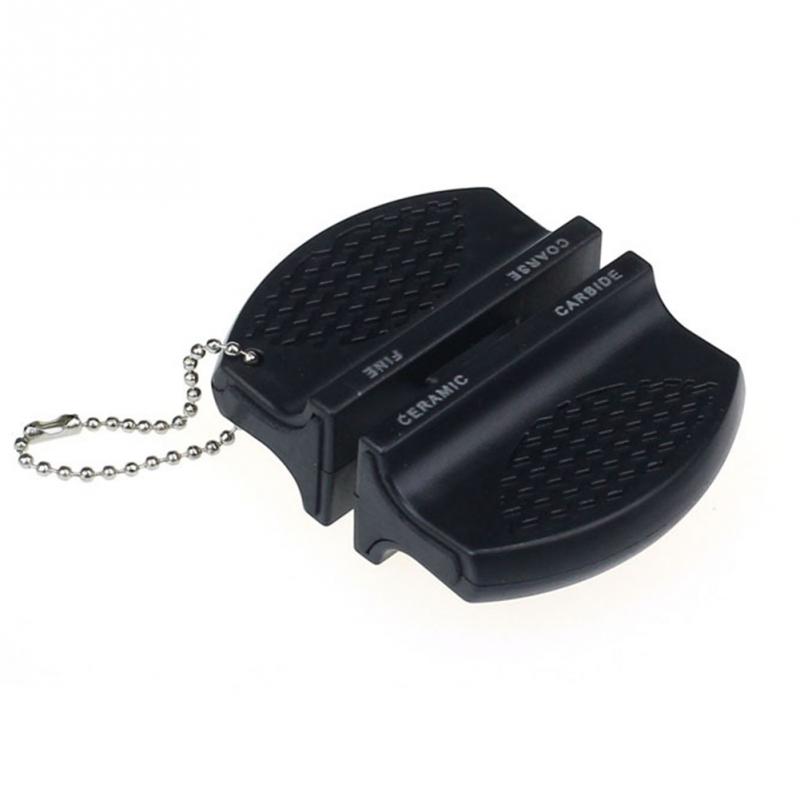 Kitchen Knife Sharpener Tool Mini ABS Home Kitchen Blade Rod Tungsten Steel Camp Pocket Random Color