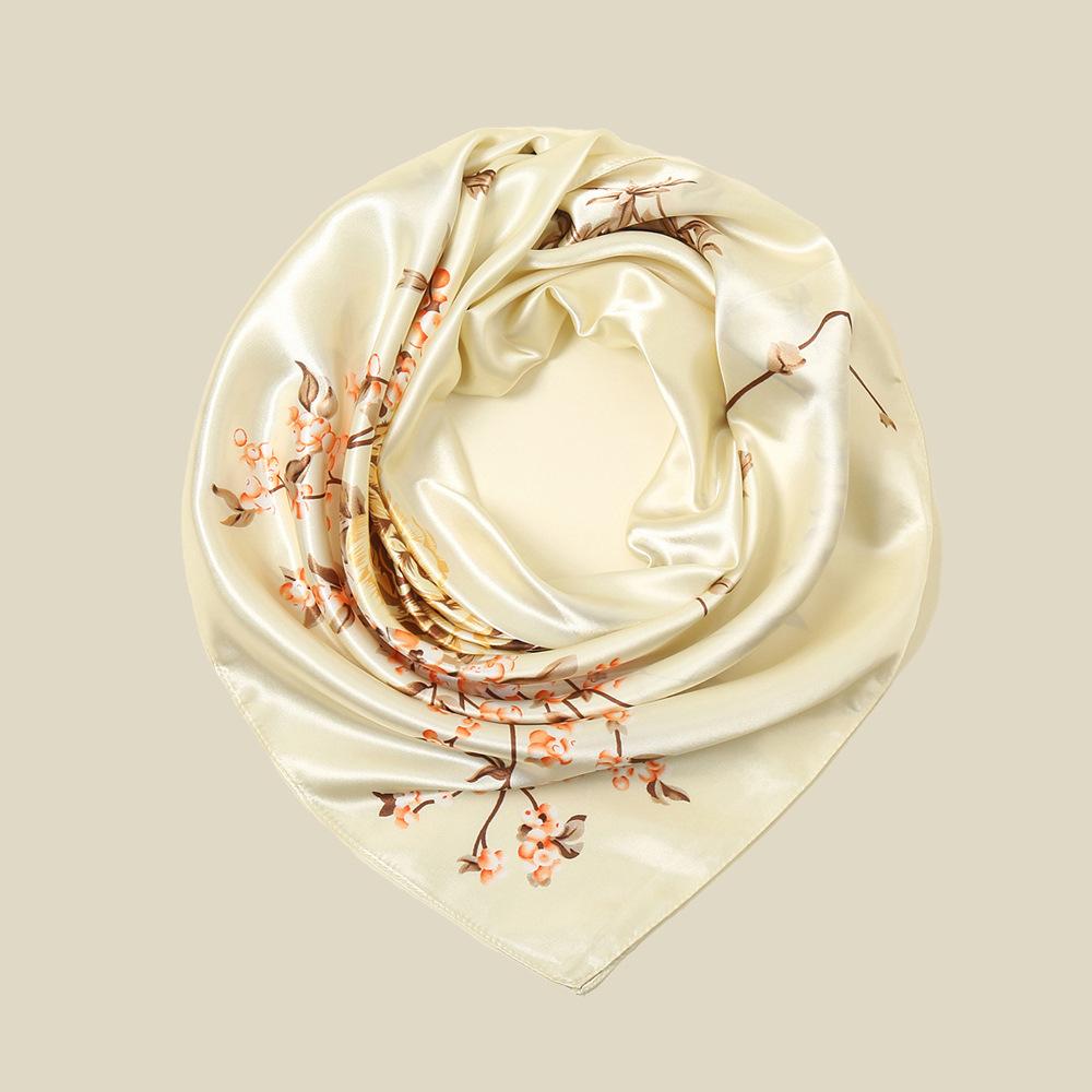 New European and American Printed Silk Square Scarf Fashion Women's Versatile Bag Headscarf Professional Scarf Silk Scarf