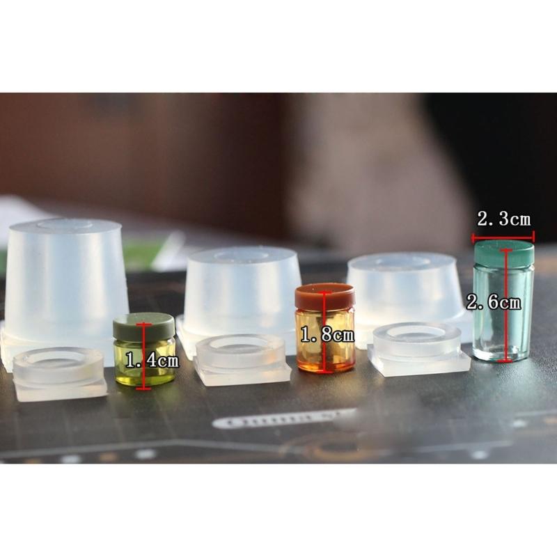 Набор 3D форм для банок с крышкой, маленькая цилиндрическая бутылка, силиконовая форма для изготовления ювелирных изделий, инструмент для литья смолы