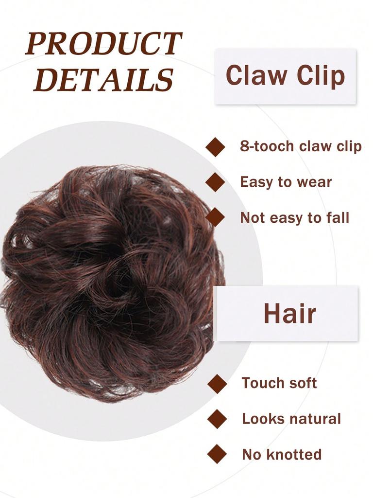 Синтетический пучок-клобук на заколке темно-коричневый 6-дюймовый клип на волосы волнистый кудрявый пучок-хвост накладной парик для женщин