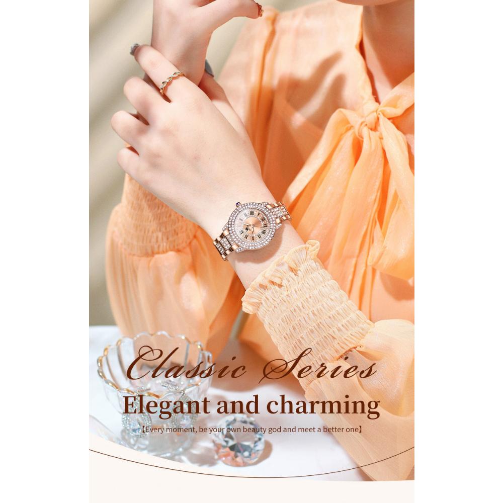 OLEVS Женские часы Изысканные элегантные бриллиантовые сверкающие кварцевые часы Водонепроницаемые женские часы