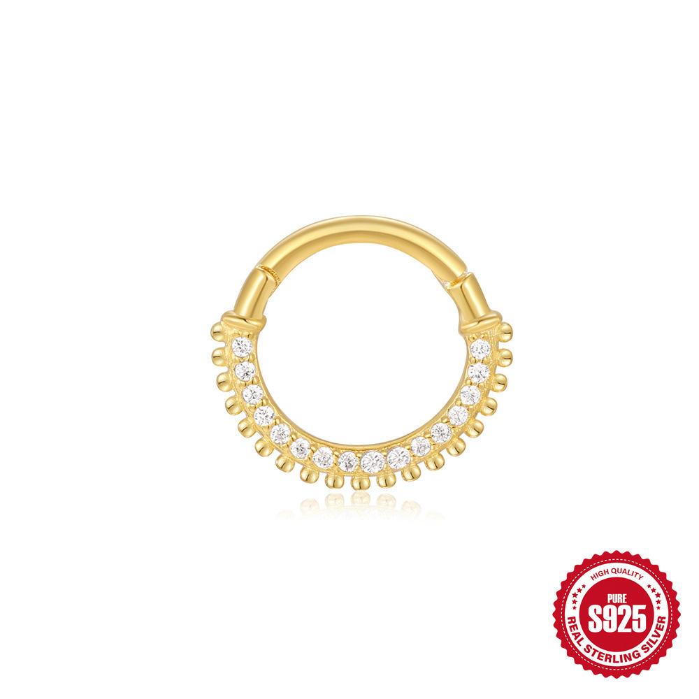 Серьги для пирсинга хряща Wind S925 Sterling Silver Star Diamond Temperament, пряжка для ушей, кольцо для носа, двойное назначение