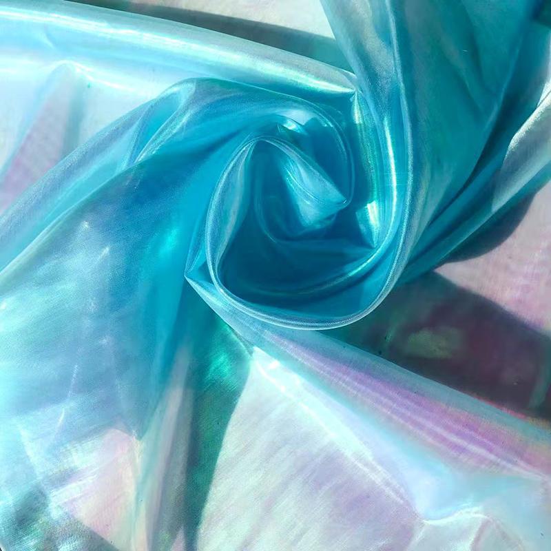 Красочная швейная сетка, флуоресцентная пряжа, органза, стеклянная пряжа, лазерная тюль, шелковый шифон