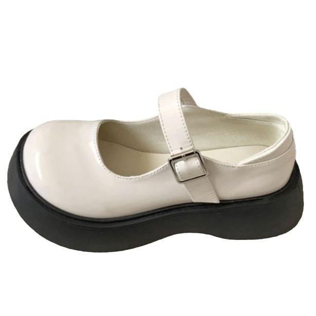 Универсальные туфли-лодочки с круглым носком в британском стиле, на платформе, из маленькой кожи, женские, новая коллекция осень 2025, французские ретро туфли Мэри Джейн