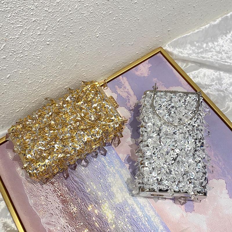 Элегантная ретро-сумка-коробка с пайетками и бисером - универсальная вечерняя сумка-переноска и сумка через плечо для женщин