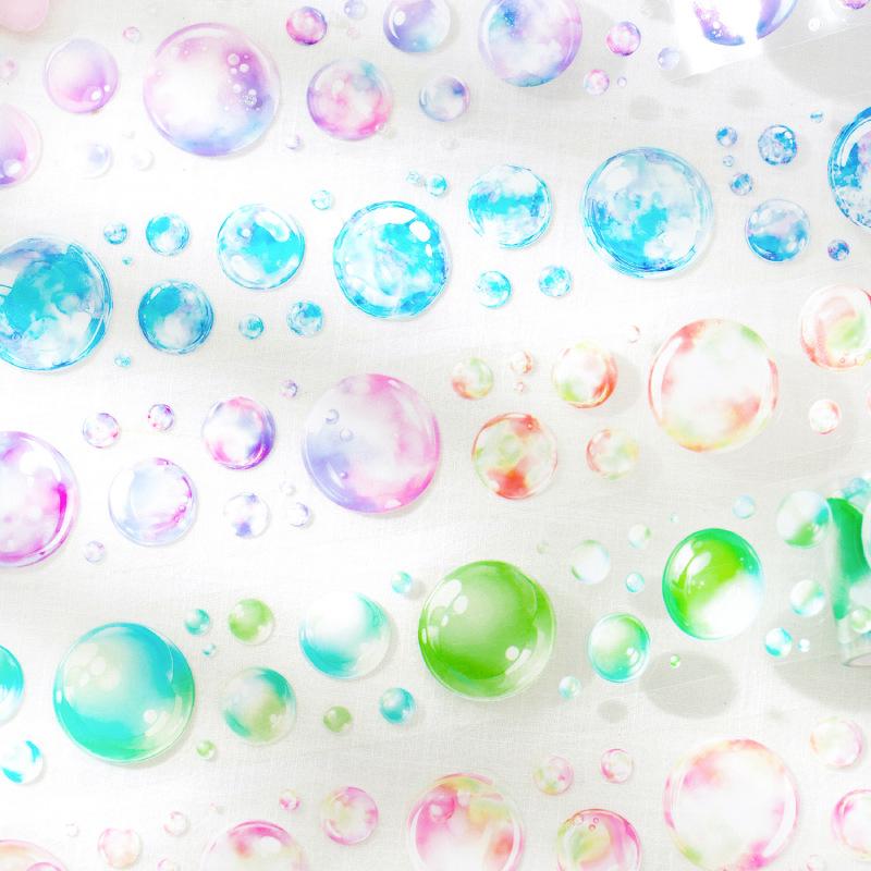 Dreamy Colorful Bubbles Die-cut Tape for Journals and DIY Decorations