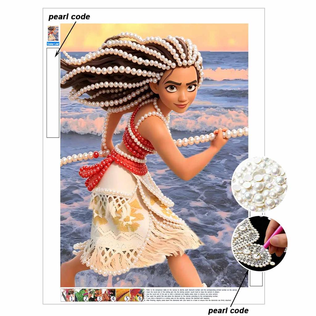 Disney Moana Творческий набор для жемчужной живописи 5D DIY Мозаика с жемчужной вышивкой Набор для вышивки крестом для домашнего декора