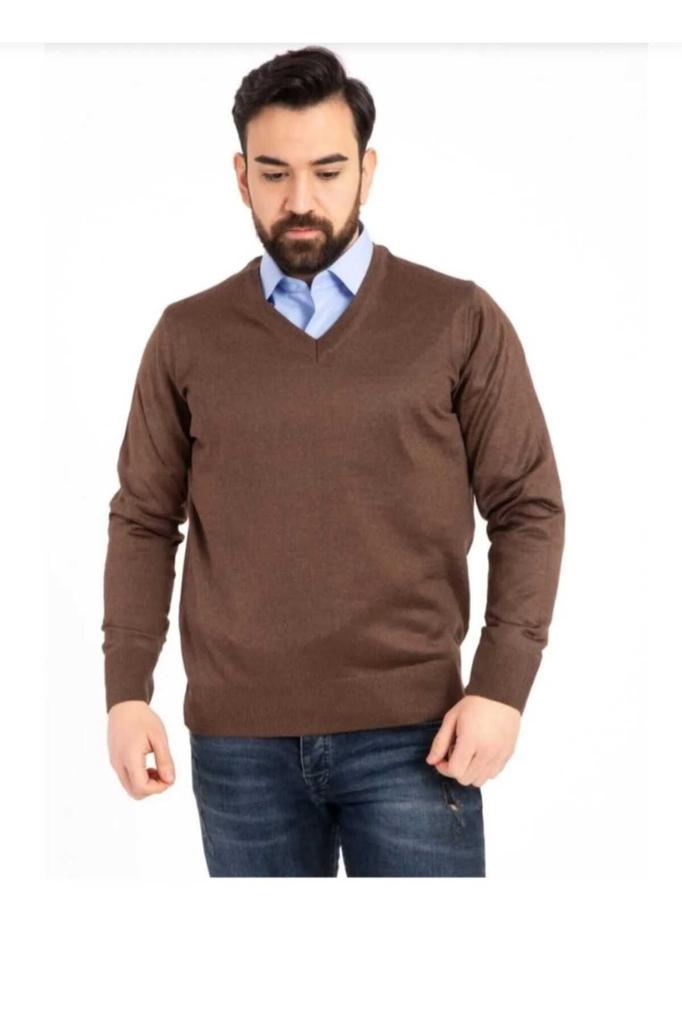 Men's Plus Size Plus Size Sweater Men's Thin Wool Knitwear Knitted Regular Dad V-Neck Sweater