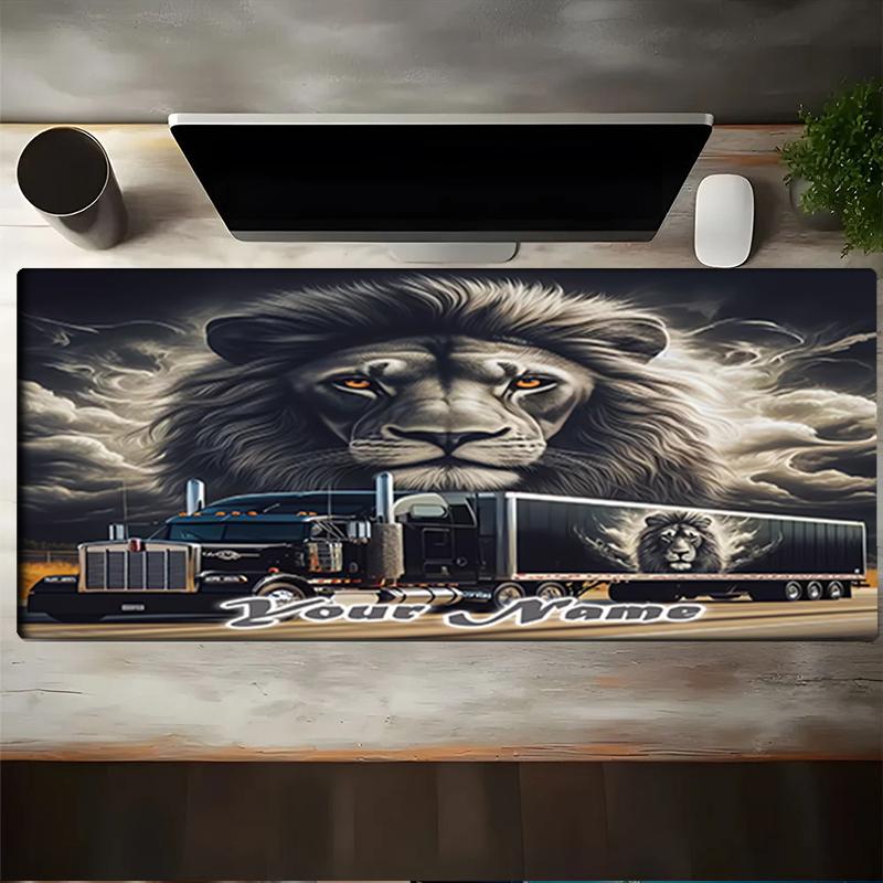 1PC Custom Name Lion Power Road Mouse pad, keyboard and mouse desk pad, for computer notebook Birthday Gift For Any Room Or Office