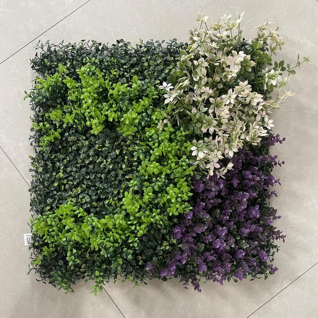 50×50cm Artificial Green Plant Wall - Plastic Vertical Garden, Fake Flower Wall, Synthetic Turf Background