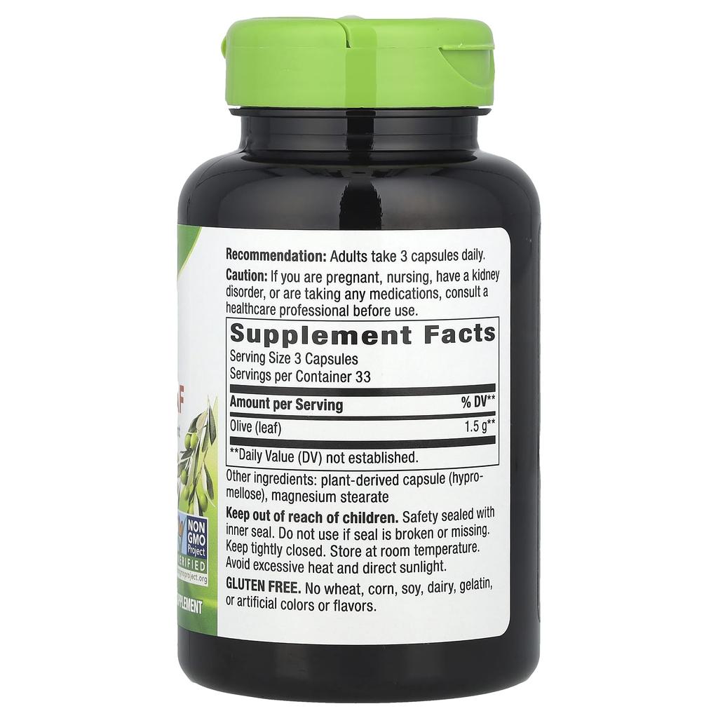Nature's Way Olive Leaf, 1,500Mg, 100 Veggie Caps (500Mg Per Capsule)