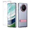 KEYSION Прозрачный чехол для Huawei Mate X6 X5 X3 Жесткий ПК Металлический Подставка Противоударный Чехол для телефона со стеклянным защитным экраном