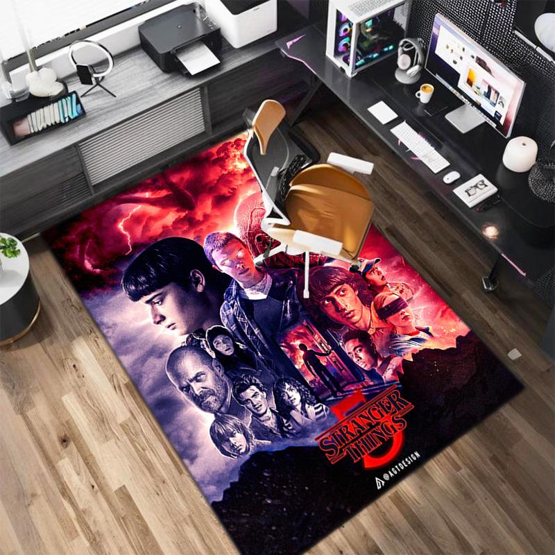 Halloween horror horror theme Stranger Things carpet home living room decoration table and chairs anti slip door mat outdoor picnic mat carpet A6