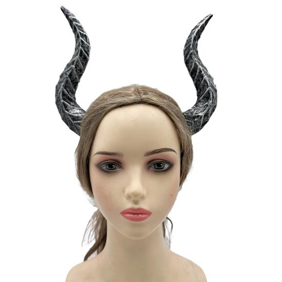 Gothic Devil Horn Headband Imitation Fake Bull Horns Hair Hoop Halloween Dress Up Hair Accessories for Halloween Cosplay Carnival