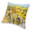 Strade Bianche Retro Cycling Art Pillowcase Polyester Linen Velvet Creative Zip Decor Home Cushion Cover