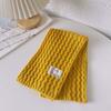 Soft Winter Knitting Colorful Neck Warmers Solid Labelled Scarf Children Scarf Kids Scarves