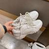 Кроссовки на платформе Yuanlitong 2025 весна новая цветовая гамма на мягкой подошве папины кроссовки женские серебристые дышащие из мягкой кожи женская обувь