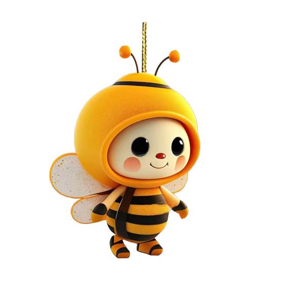 Подвесной орнамент в виде пчелы для автомобиля, акриловая пчела, праздничный декор, милый брелок для ключей в виде пчелы, сумка для салона автомобиля, подарок на ключ