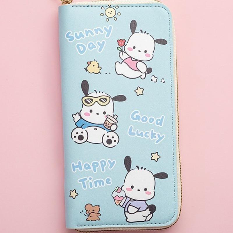 New Fashion Long Wallet Zipper Printing Student Cartoon Zero Card Bag Clutch Bag Waterproof Design Card