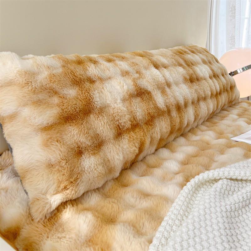 Extra Thick Milk Fleece Pillowcase Double Bed Anti-Oil Stain Long Size 150cm 180cm Soft Plush Pillow Cover