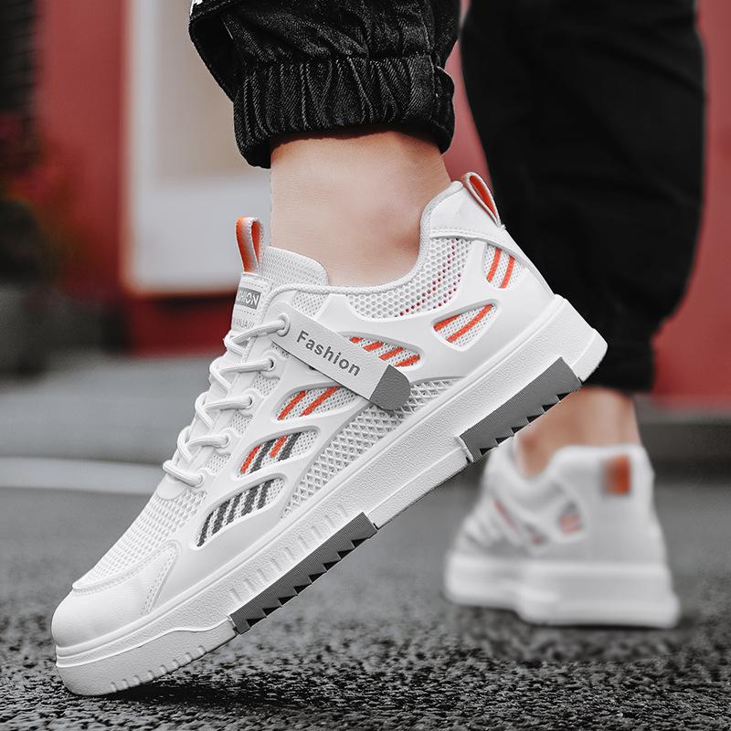 Мужская обувь 2025 года, новая осенняя дышащая сетка на плоской подошве, повседневная спортивная молодежная корейская версия обуви Putian tide