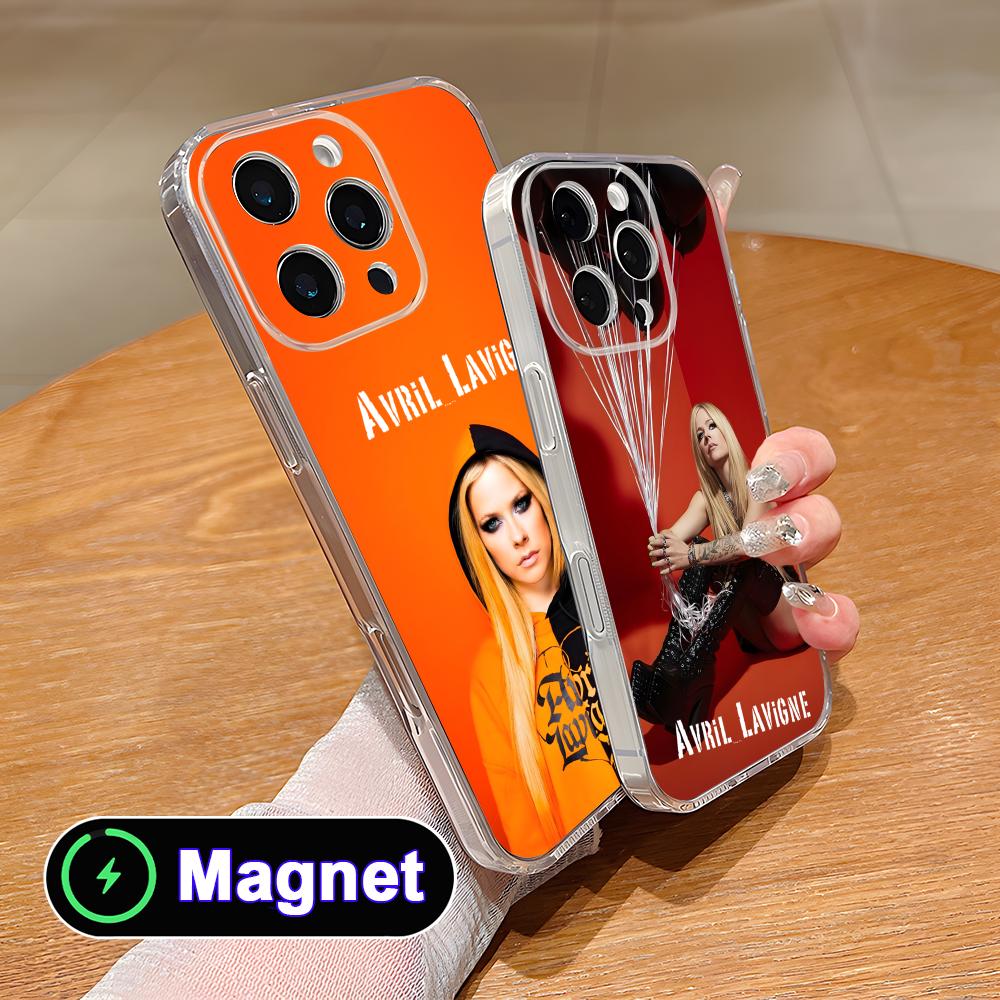 Avril Lavigne Прозрачный ТПУ Magsafe Чехол для Мобильного Телефона для iPhone 17 16 15 14 13 12 11 Air Pro Max Plus Mini Цветной Чехол
