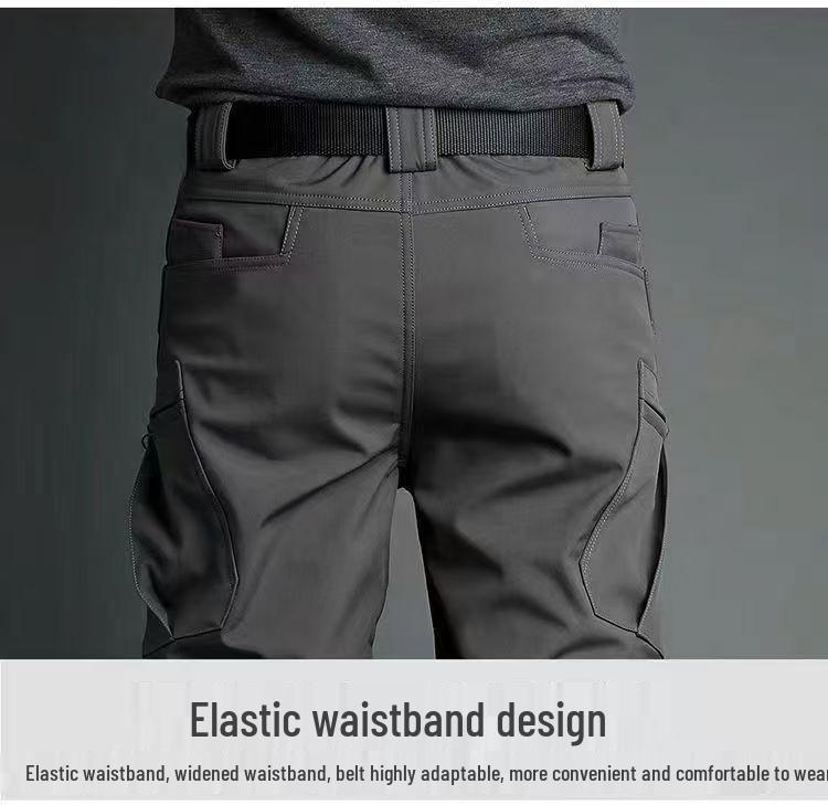 Мужские тактические ветрозащитные брюки IX7 Softshell для улицы - Зимние, с флисовой подкладкой, водонепроницаемые, теплые.