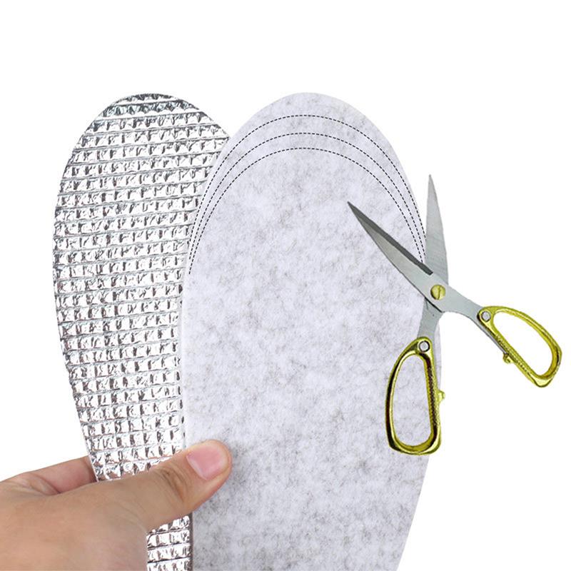 1 пара стельок из алюминиевой фольги, зимние теплые летние прохладные шерстяные подушечки для обуви, вставные подошвы