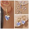 Bohemia Earrings Blue and White Porcelain Earrings Ceramics Flower Beaded Earring  Summer