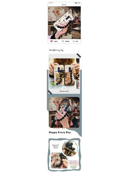 Молодежный мультяшный чехол для телефона Alcatel с теплоотводом и жемчужной подвеской